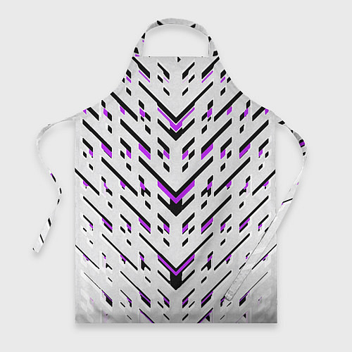 Фартук Black and purple stripes on a white background / 3D-принт – фото 1