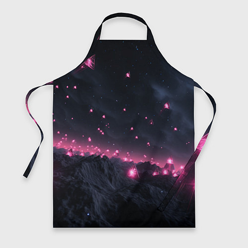 Фартук Яркие пирамидки в космосе / 3D-принт – фото 1