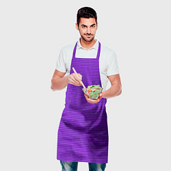 Фартук кулинарный Сочный фиолетовый в полоску, цвет: 3D-принт — фото 2