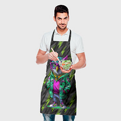 Фартук кулинарный Модная сова и зеленые молнии, цвет: 3D-принт — фото 2