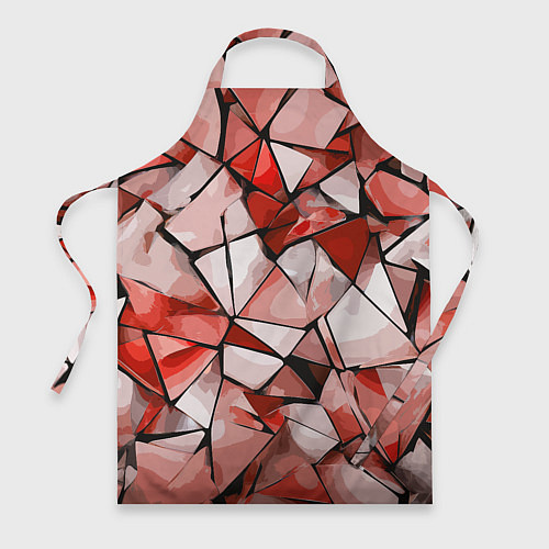 Фартук Чёрно-красная абстракция и чёрные полосы / 3D-принт – фото 1