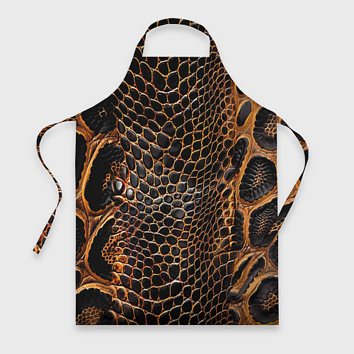 Фартук Реалистичная кожа змеи темно коричневая / 3D-принт – фото 1