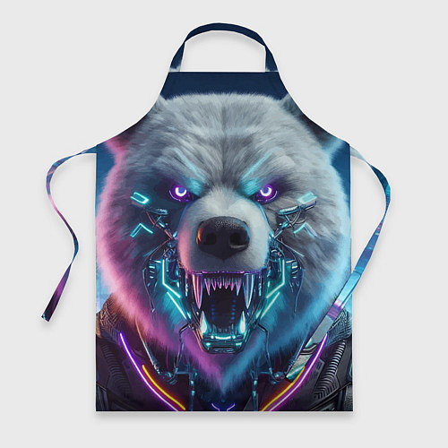 Фартук Cyber bear - neon glow / 3D-принт – фото 1