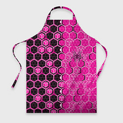 Фартук кулинарный Техно-киберпанк шестиугольники розовый и чёрный с, цвет: 3D-принт