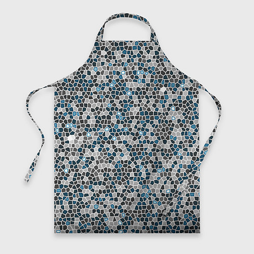 Фартук Паттерн мозаика серый с голубым / 3D-принт – фото 1