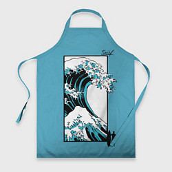 Фартук кулинарный Большая волна в Канагаве - серфинг, цвет: 3D-принт