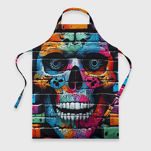 Фартук Crazy color skull - graffiti / 3D-принт – фото 1