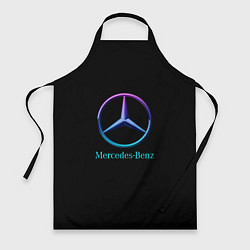 Фартук кулинарный Mercedes neon logo, цвет: 3D-принт