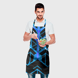 Фартук кулинарный Blue lines on a black background, цвет: 3D-принт — фото 2