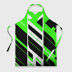 Фартук Black and green stripes on a white background