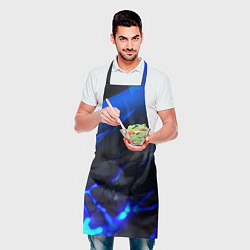 Фартук кулинарный Синяя абстракция с плитами, цвет: 3D-принт — фото 2