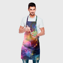 Фартук кулинарный Геометрический неоновый космос - нейросеть, цвет: 3D-принт — фото 2
