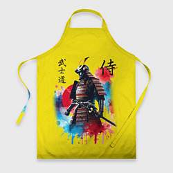 Фартук кулинарный Японский самурай - акварель Япония, цвет: 3D-принт