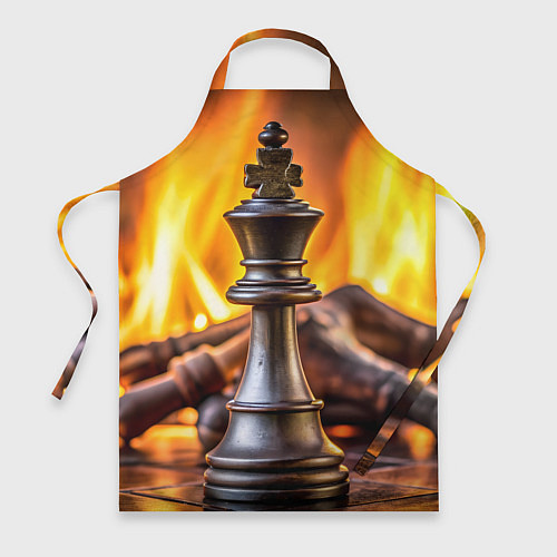 Фартук Шахматы - король на фоне огня / 3D-принт – фото 1