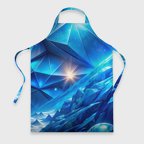 Фартук Синяя объемная абстракция со вспышкой / 3D-принт – фото 1