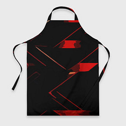 Фартук кулинарный Абстракция линии чёрно-красный, цвет: 3D-принт