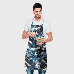 Фартук кулинарный Выдры в речке на волнах - паттерн, цвет: 3D-принт — фото 2