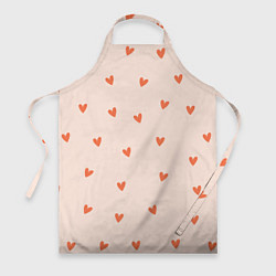 Фартук кулинарный Разбросанные сердца - паттерн, цвет: 3D-принт