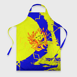 Фартук кулинарный Samurai logo yellow fire, цвет: 3D-принт