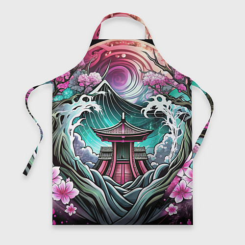 Фартук Японский пейзаж природа / 3D-принт – фото 1