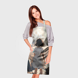 Фартук кулинарный Аниме девушка в белом платье, цвет: 3D-принт — фото 2