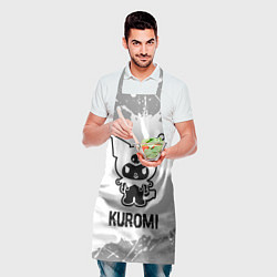 Фартук кулинарный Kuromi glitch на светлом фоне, цвет: 3D-принт — фото 2