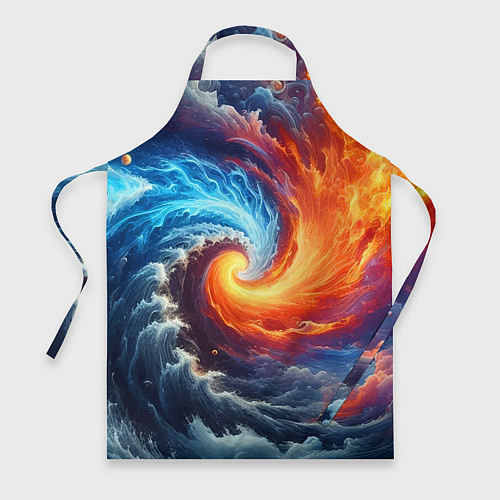 Фартук Столкновение двух стихий - инь янь / 3D-принт – фото 1