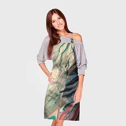 Фартук кулинарный Зелёно-розовый стилизованный абстракция, цвет: 3D-принт — фото 2