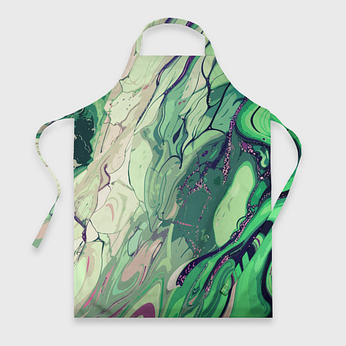 Фартук Зелёный стилизованный абстракция / 3D-принт – фото 1