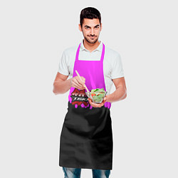 Фартук кулинарный Tekken розовая геометрия, цвет: 3D-принт — фото 2