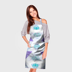 Фартук кулинарный Нежная геометрическая абстракция голубоватая, цвет: 3D-принт — фото 2