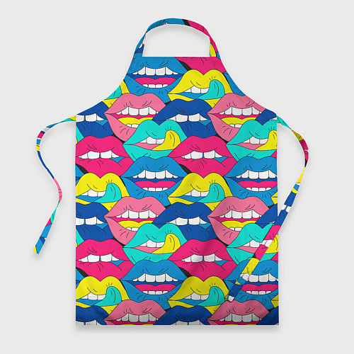 Фартук Разноцветные губы / 3D-принт – фото 1