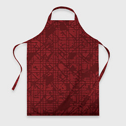 Фартук кулинарный Тёмный красный абстрактный с полосками, цвет: 3D-принт