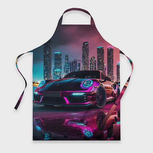 Фартук Porshe night city / 3D-принт – фото 1