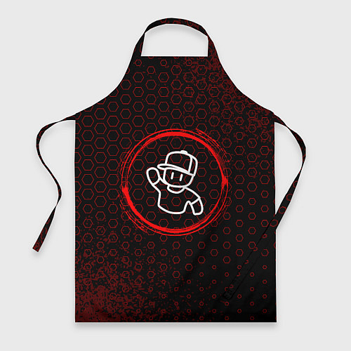 Фартук Символ Stumble Guys и краска вокруг на темном фоне / 3D-принт – фото 1