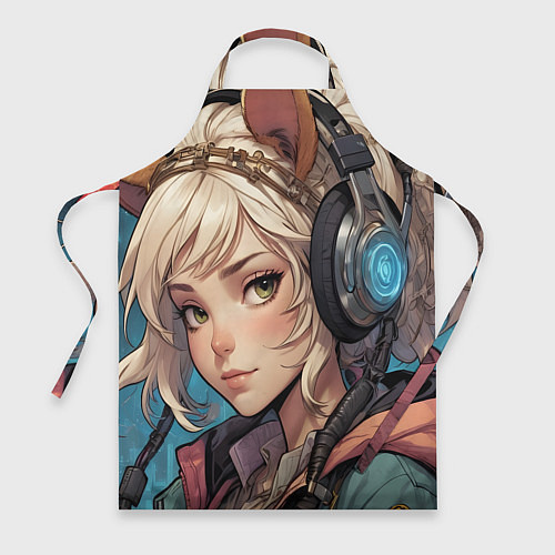 Фартук Девочка в наушниках / 3D-принт – фото 1