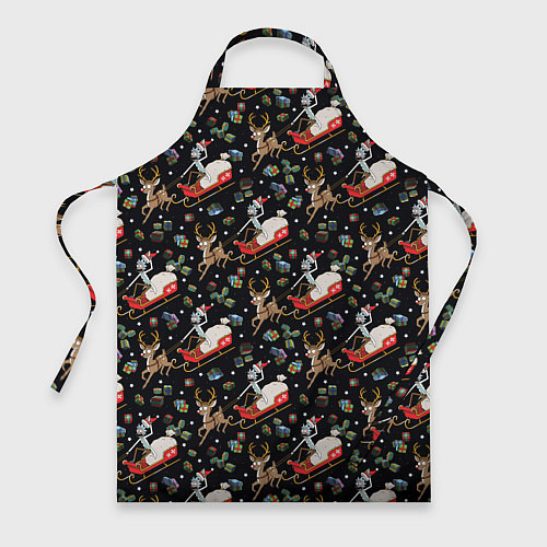 Фартук Рик и Морти сани с оленем - Christmas / 3D-принт – фото 1