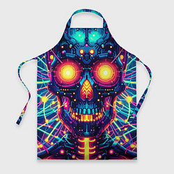 Фартук Neon skull - ai art fantasy