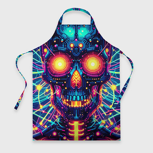 Фартук Neon skull - ai art fantasy / 3D-принт – фото 1