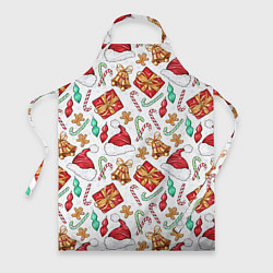 Фартук кулинарный Новогодний паттерн 2025, цвет: 3D-принт