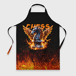 Фартук Шахматный крылатый конь в огне