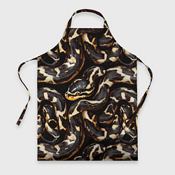 Фартук кулинарный Змея черно-белая, цвет: 3D-принт