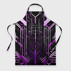 Фартук кулинарный Purple lines on a black background, цвет: 3D-принт