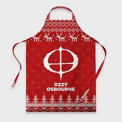 Фартук кулинарный Новогодний Ozzy Osbourne с оленями, цвет: 3D-принт