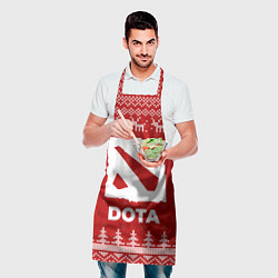 Фартук кулинарный Новогодний Dota с оленями, цвет: 3D-принт — фото 2