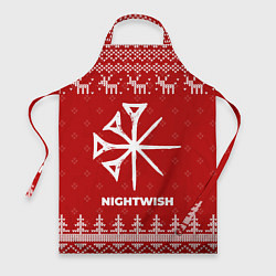 Фартук кулинарный Новогодний Nightwish с оленями, цвет: 3D-принт