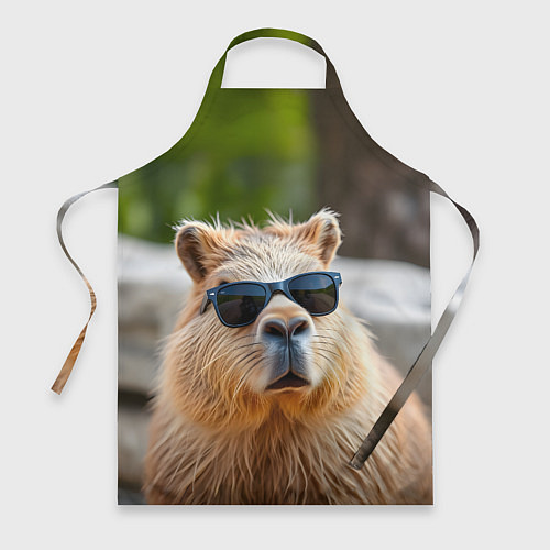 Фартук Модная капибара в темных очках / 3D-принт – фото 1
