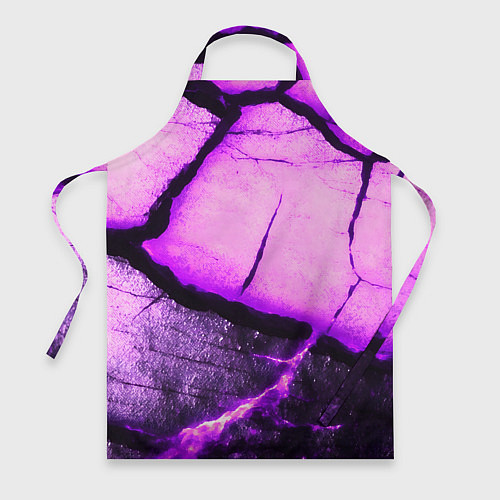 Фартук Трещины на абстрактном фиолетовом фоне / 3D-принт – фото 1