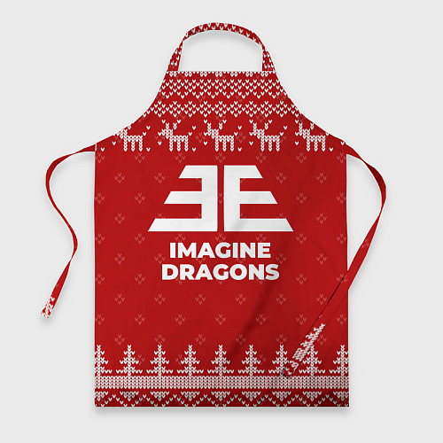 Фартук Новогодний Imagine Dragons с оленями / 3D-принт – фото 1