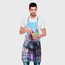 Фартук кулинарный Роблокс с розовыми волосами, цвет: 3D-принт — фото 2